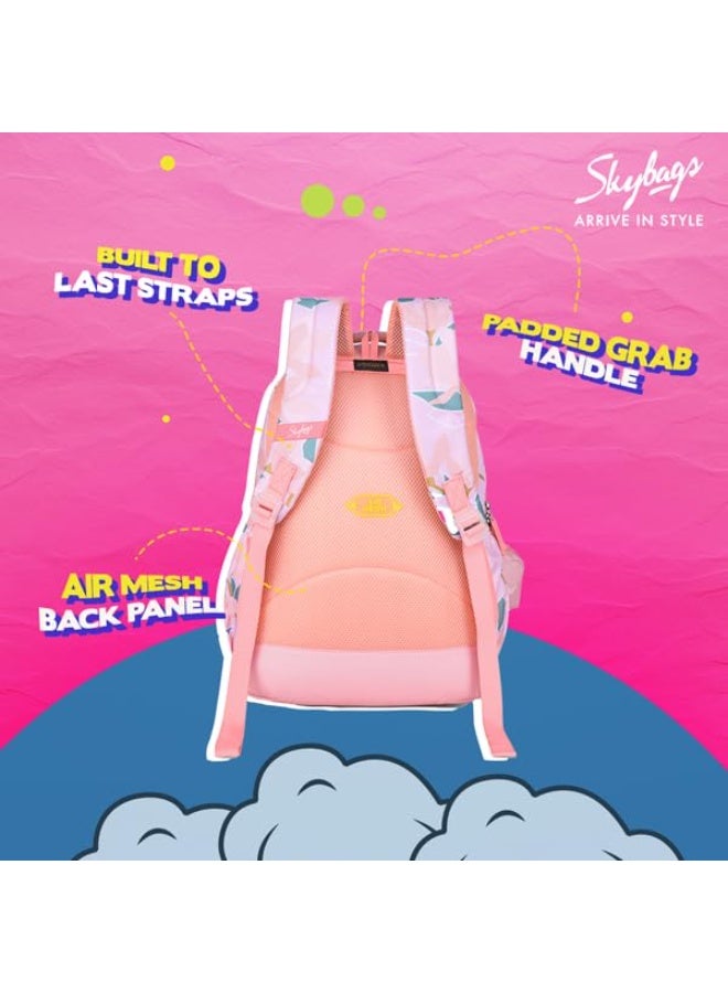 سكاي باجز Skybags Bloom 30 Litres Pink School Bag For Girls, 3 Compartment - Image 2
